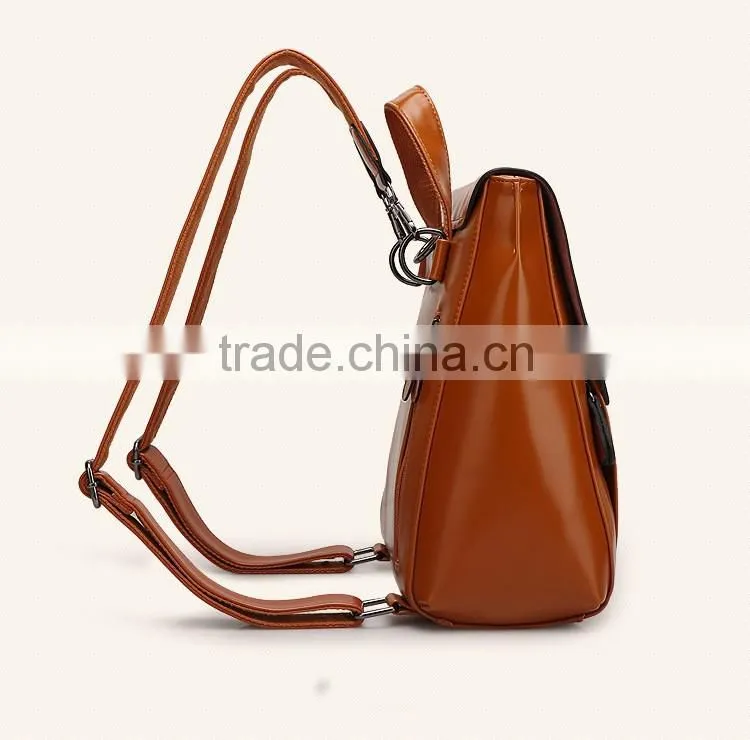 china 2016 new products leisure leather backpack for girls