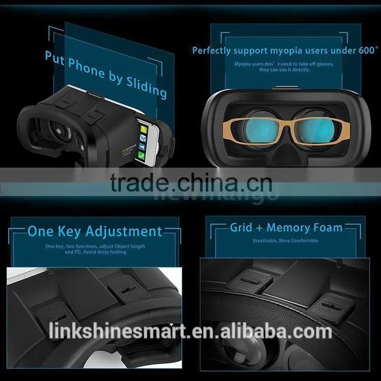 New products 2016 3D Movies Games Vr Box 3D Glasses virtual reality glasses for mobile phone