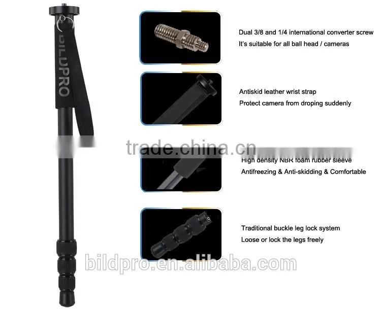 Aluminum Monopod Foldable Tripod Monopod Foam With Wrist Strap