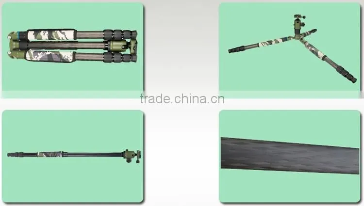BILDPRO Professional Tripod Carbon Fiber Camera Stand Video Tripod Extendable DSLR Tripod