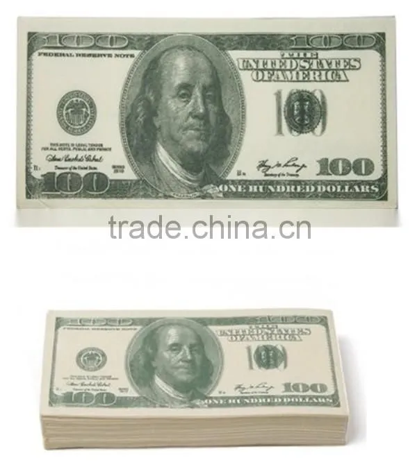 $100 Dollar Bills/ Money 2-Ply Funcy Pocket Tissues Handkerchiefs