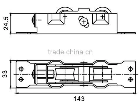 Aluminium Profile Sliding Door Pulley,Nylon Double Wheel