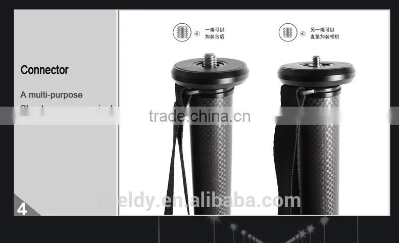 Wieldy Factory Direct Carbon Fiber Loner Unipod Camera Video DSLR Monopod Tripod