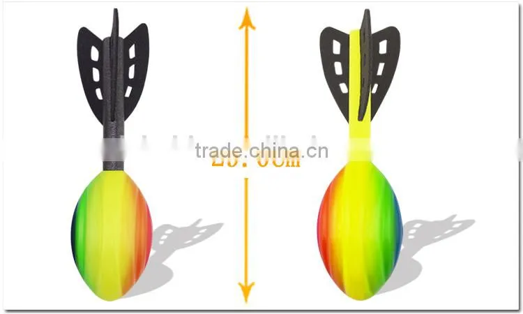 outdoor sports pu soft toy rocket with hard tail
