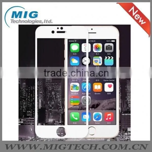 Colorful with white print round edge full screen tempered glass screen protectors film for iphone 6s/ 6s plus 4.7" & 5.5" inch