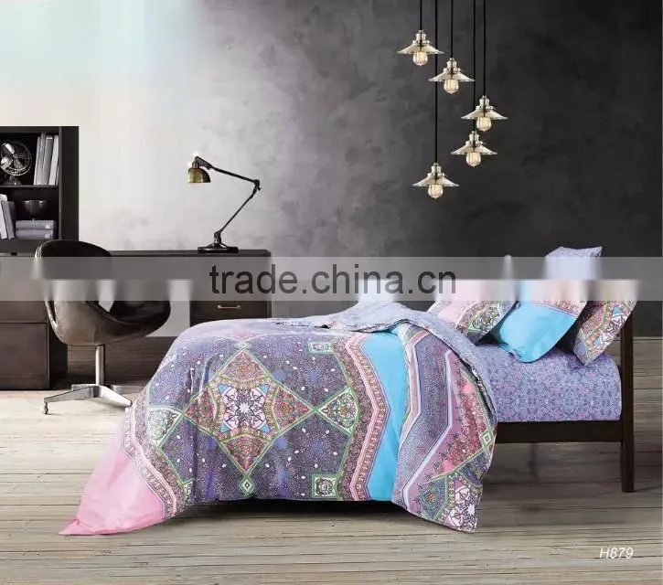 reactive printed cotton fabric bedsheet set