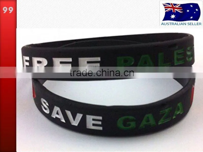 Bigger orders and lower price Palestine silicone custom wrist bands ----- DH 16997