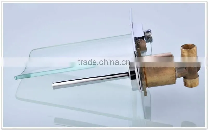 Wall mounted Tempered Glass Waterfall Bathtub Mixer