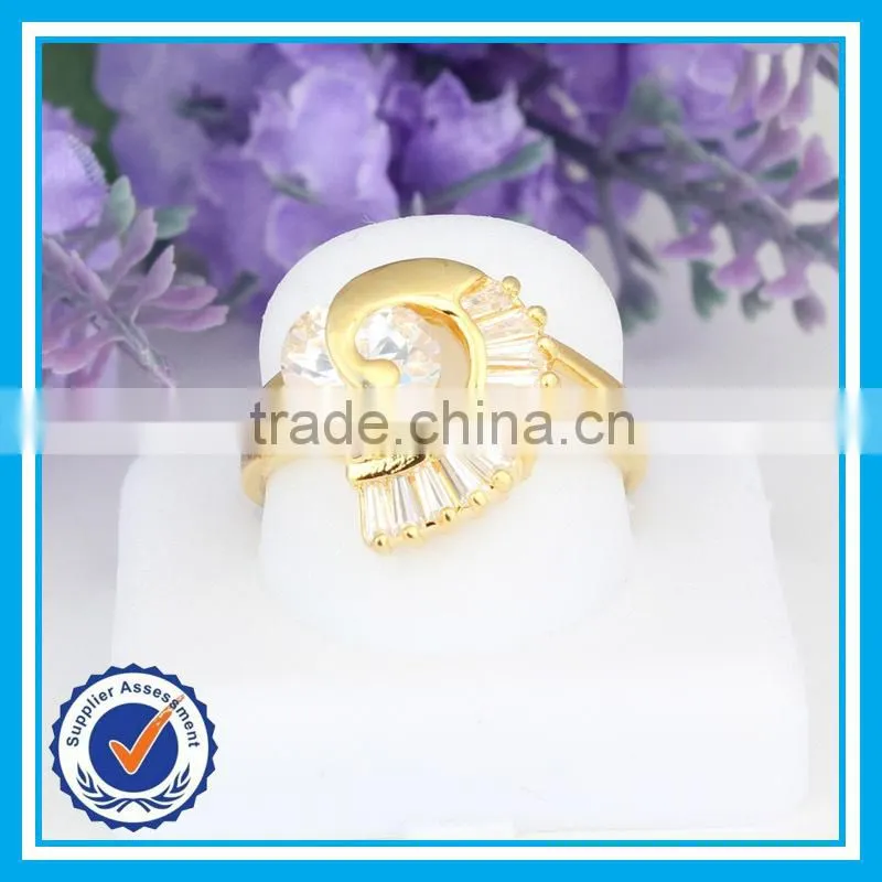 Cheap price peacock design ring fashion crystal gold peacock ring