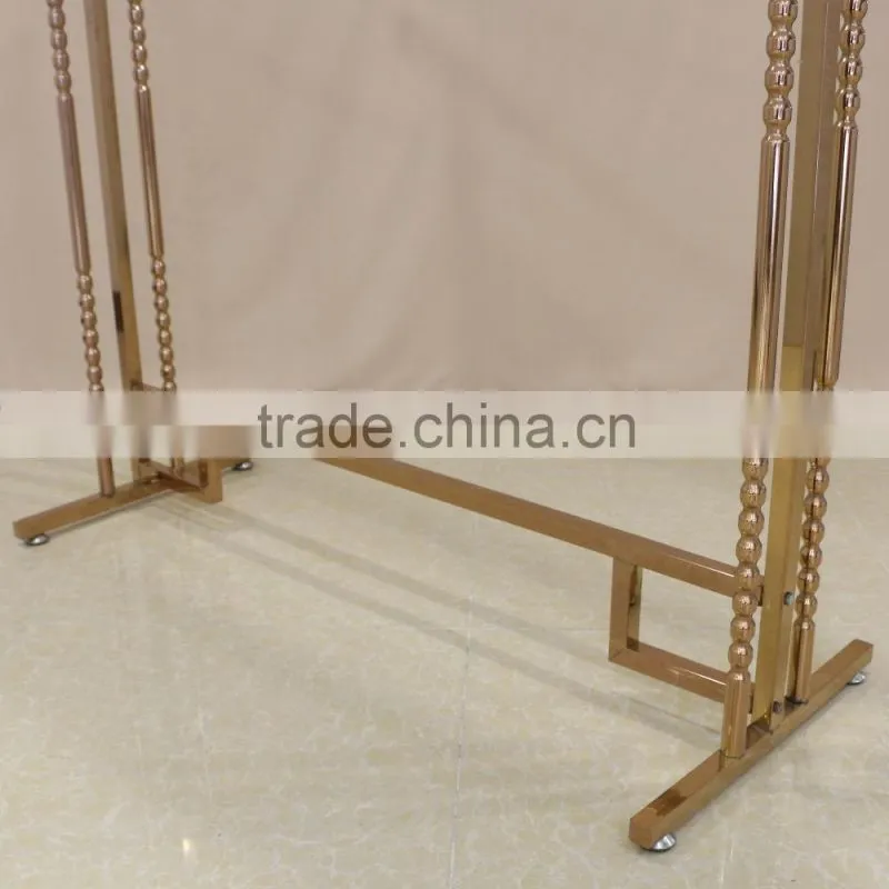 QD- F178 Wholesale luxury rose gold metal clothes display rack