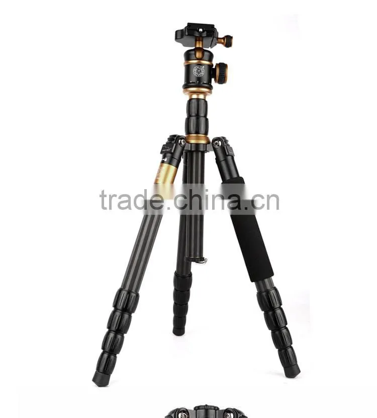 Q888C Lightweight camera tripod for digital video DSLR digital 60'' carbon fiber camera stand monopod with quick release plate