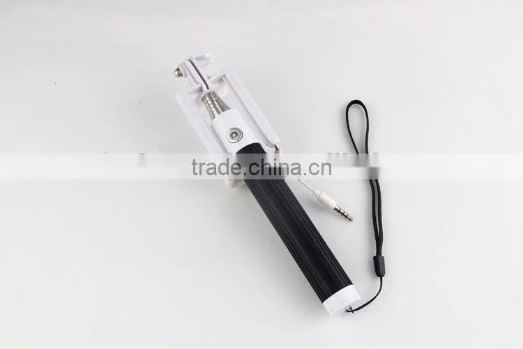 Mini selfie stick with 20cm length only after folding, no need bluetooth selfie stick, hot selling wired selfie stick