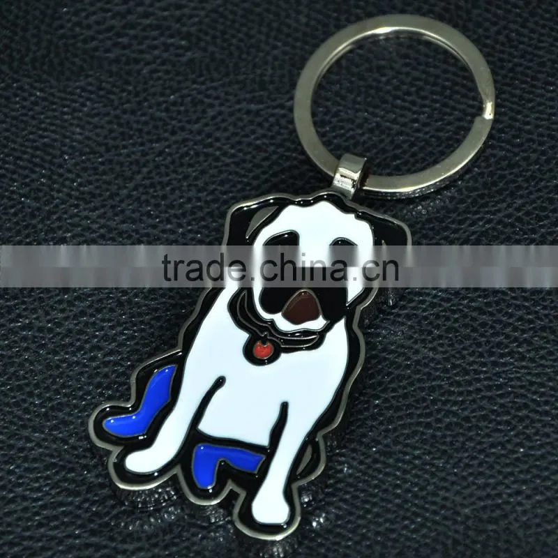 Promotional metal animal keychain dog key ring and animal shaped keychain