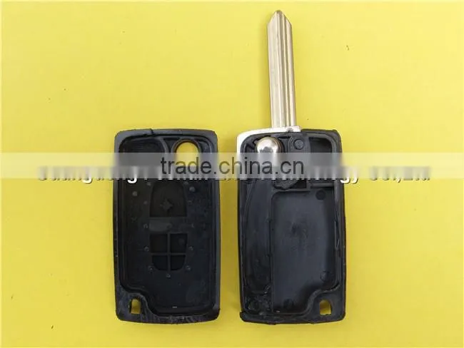 Keyless Entry Peugeot 2 button flip remote car key shell cover case