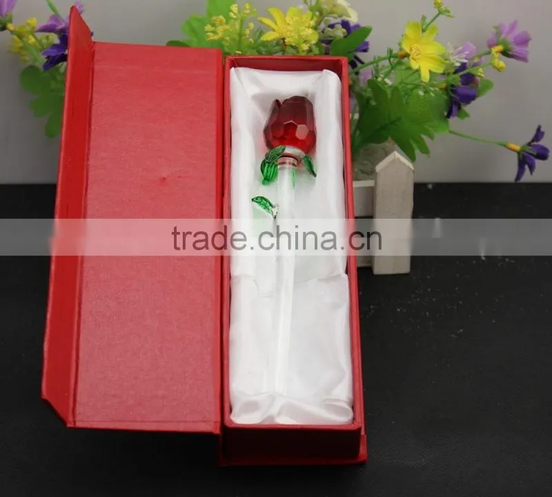 2016 Latest Design Romantic Crystal Rose Flower for Wedding Favors 160*25mm red /pink hot selling