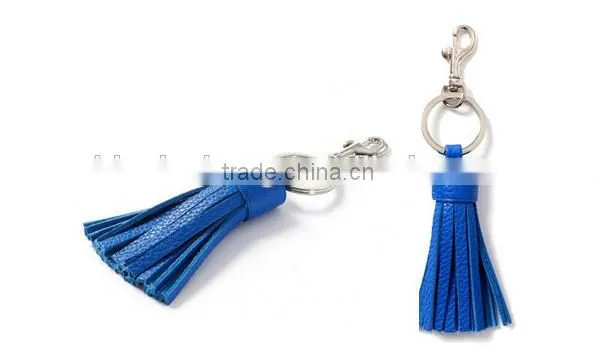 Fashion Jewelry Gift Classic Leather Tassel Key Chain Metal Keyring Women Handbag Accessory