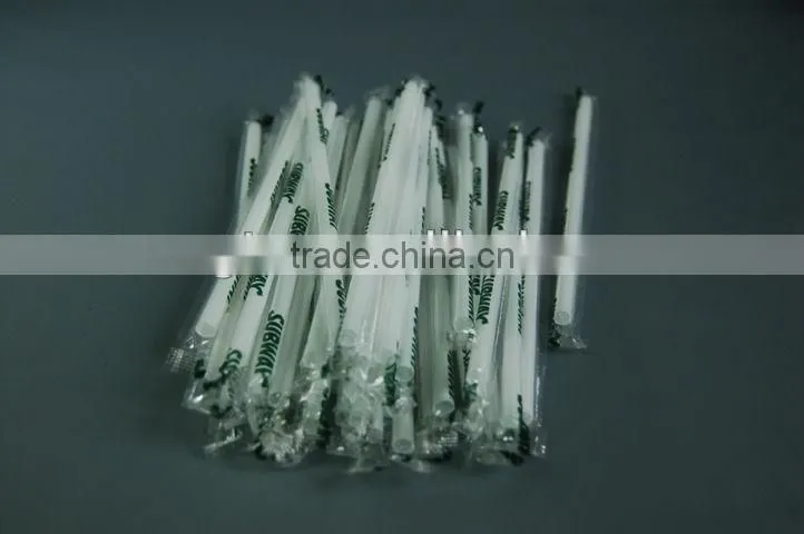 2015 6mm disposable film wrapped film spoon straw