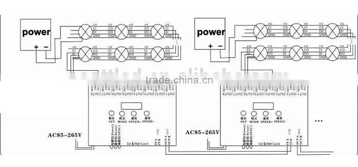 sd card pixel rgb controller t-8000 for 8192 pixels led light