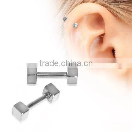 Earring Tragus Ear Helix Cartilage Stainless Steel Barbell Dice
