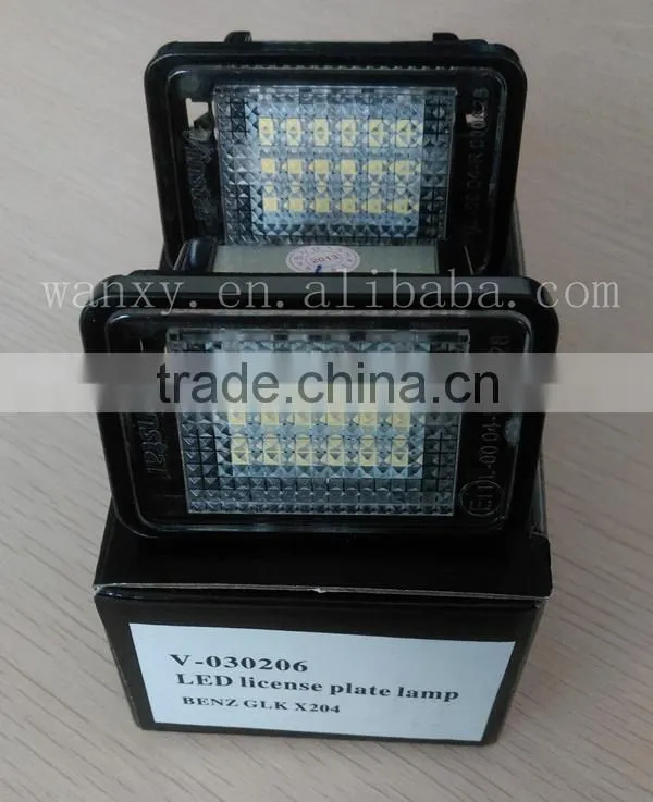 18 leds GLK X204 (07~) led license plate light led tail number light led registration plate lamp with E4 Certificated