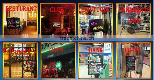 2015 New Type Sparkle Neon Restaurant Led Writing Board