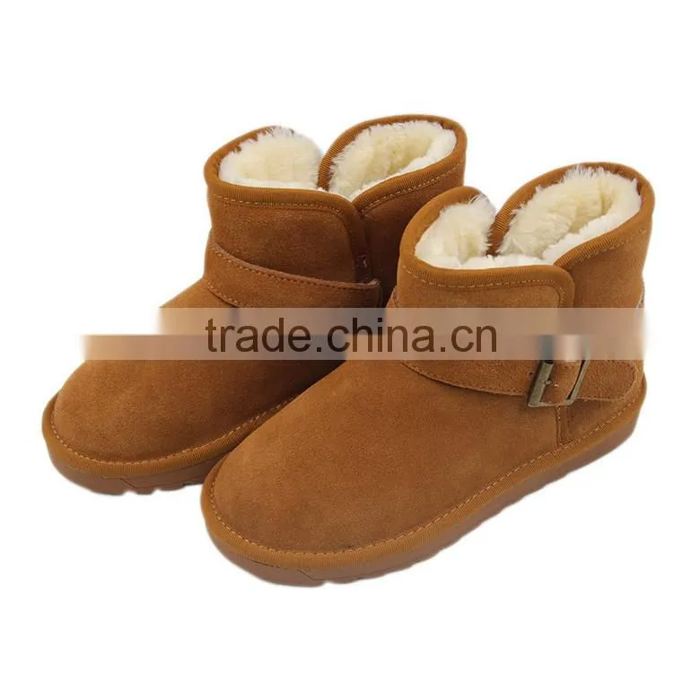 Wholesale classy buckle women leather boots