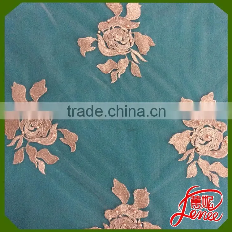 Hot Sale Handmade Embroidery with Soft Golden thread Material