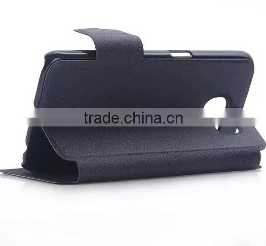Factory Wholesale Flip Stand Window PU Leather Case For Samsung S6/S6 Edge