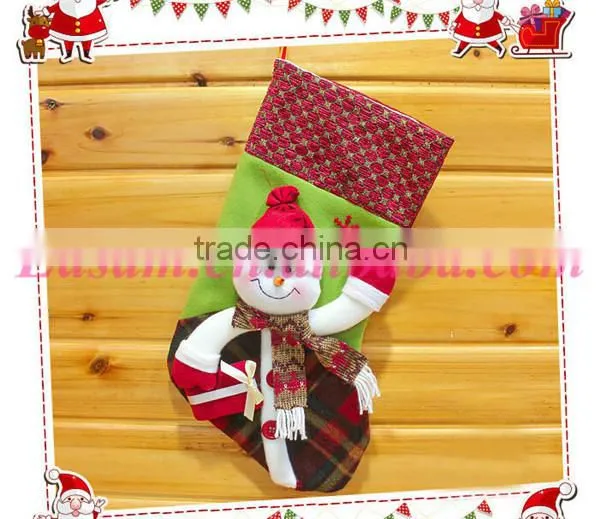 Factory price wholesale high quality santa snowman christmas stockings