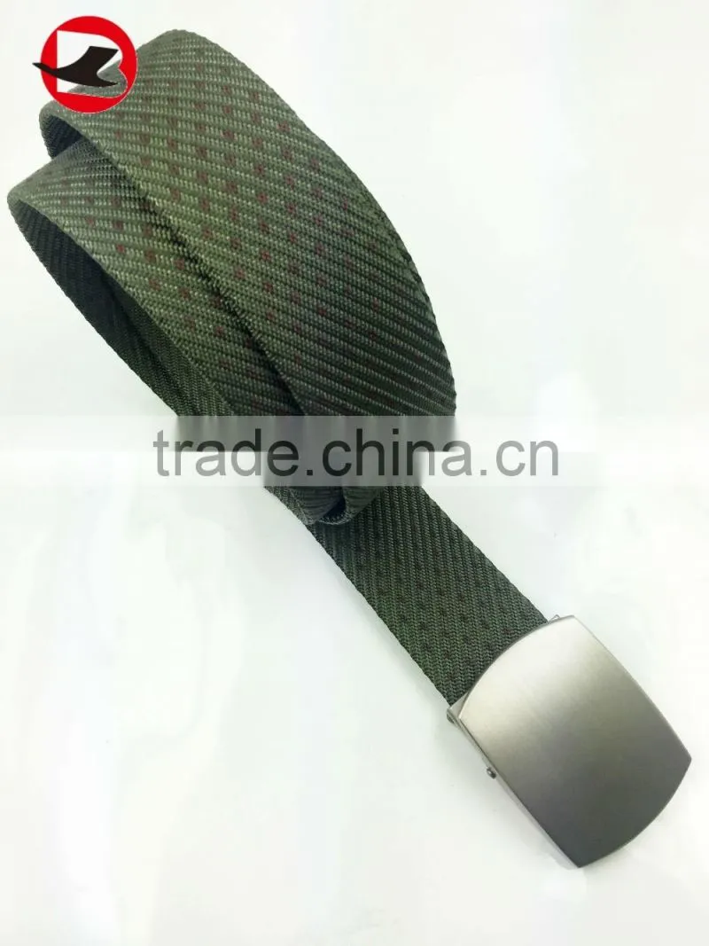 Green nylon army belts with good quality fabric webbing belt