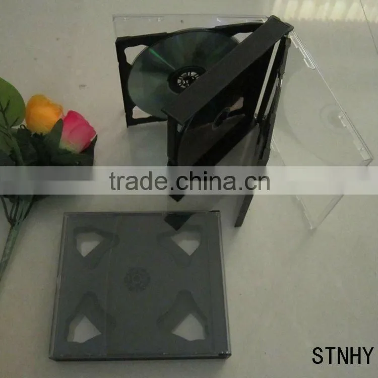 23mm black tray clear 5-6disk CD case