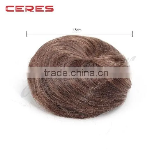 fashion original clip on man bun wig natural black color