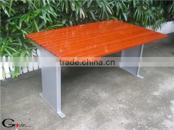 High quality steel and solid wood table outdoor wooden table