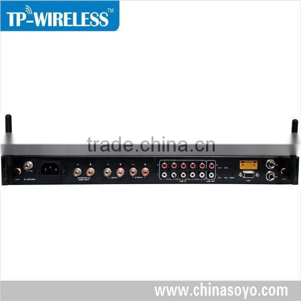 Rack mountable RF wireless power amplifier for classroom audio system
