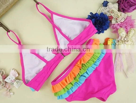 2016 2X Kid Girl Beachwear Bikini Chlidren Bowknot Swimwear Children Sling Bikini Swimsuit