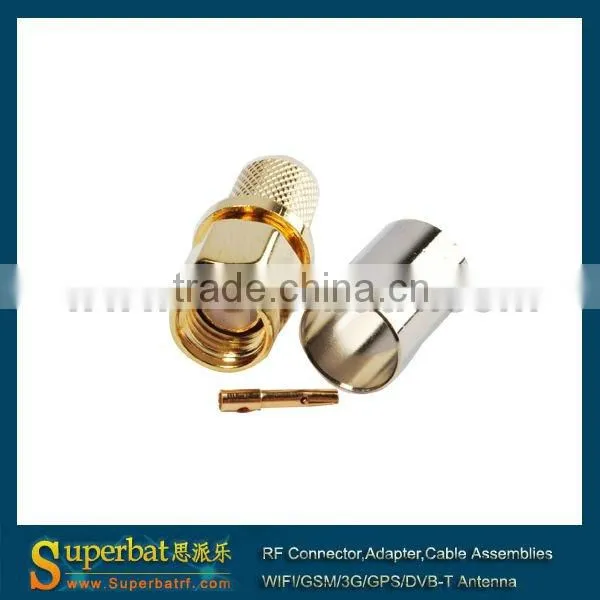 RP-SMA Crimp Plug connector for RG6 male plug sma connector
