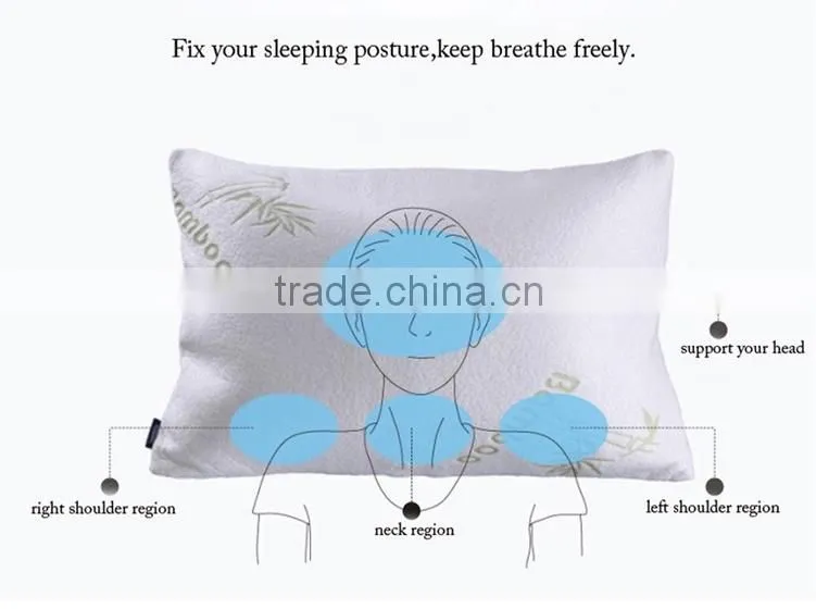 King and Queen Size Pillow Custom Bamboo Bed Rest Pillow With Washable Cover Memory Foam