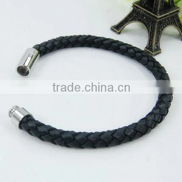 Fashion Leather Weave bracelets magnetic bangles