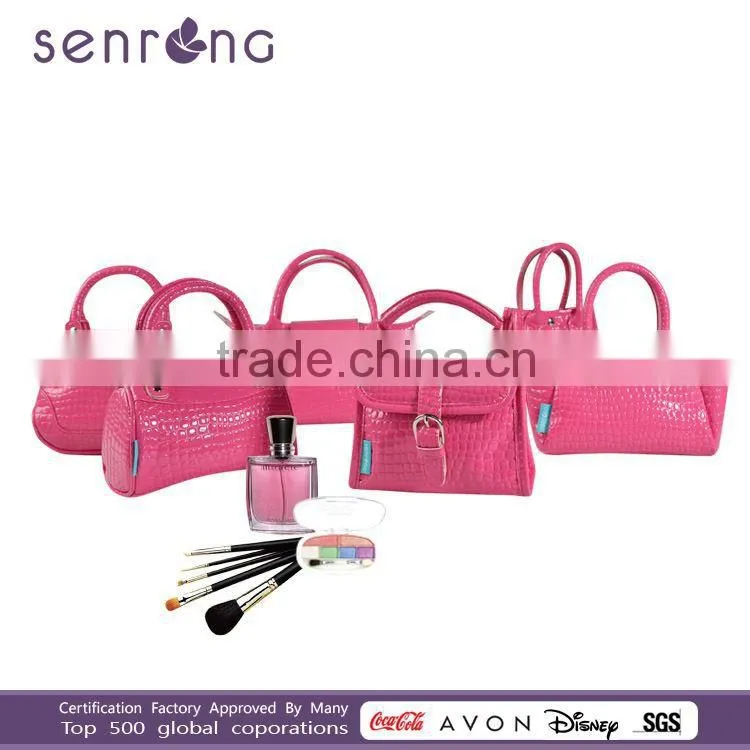 professional design any kinds of woman Mesh cosmetic bag/fashion handbag