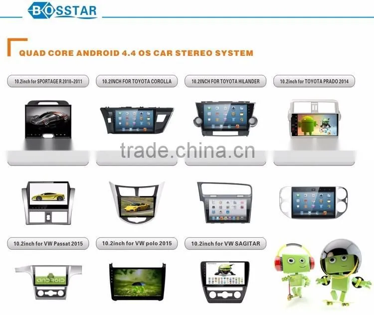 Bosstar Android car stereo gps multi media player for VW JETTA with bluetooth,3g,wifi,mirror,play store