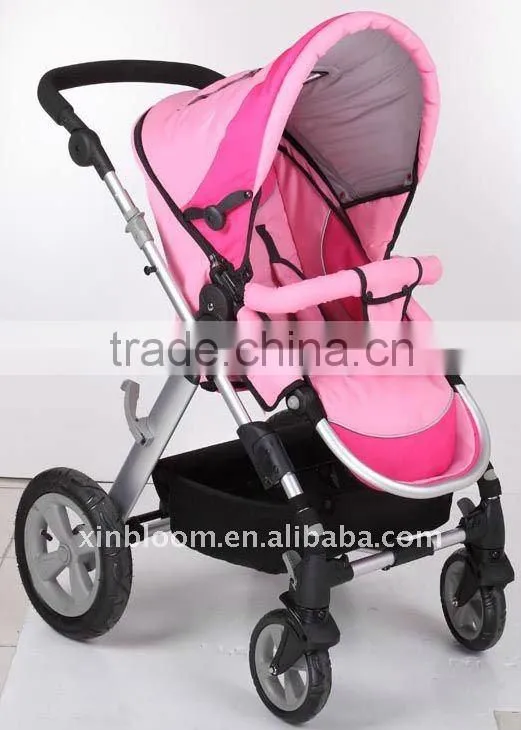2015 pink baby prams 3 in 1 ,with big carrycot ,3position seat 5 point safety belt with 2 safet lock.
