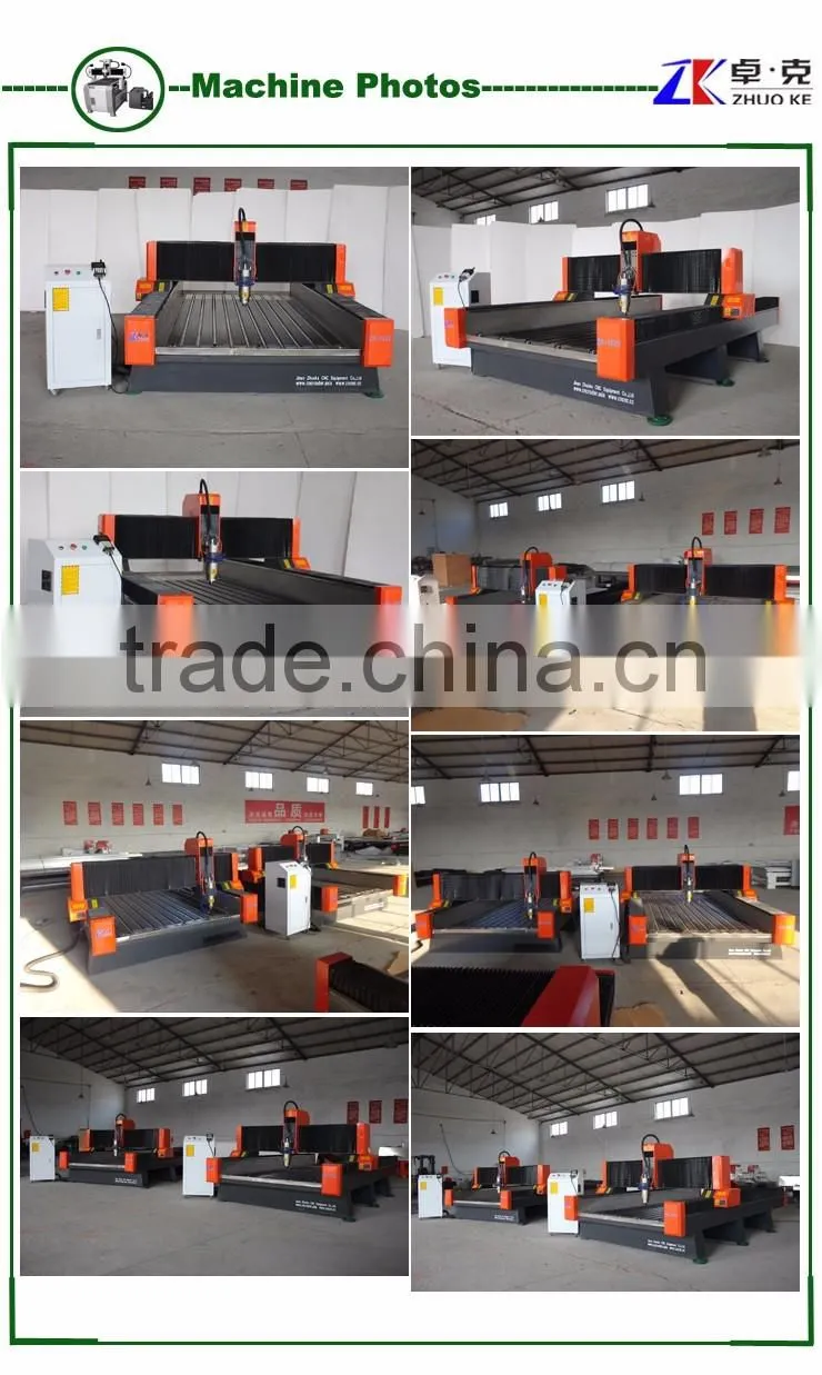 Heavy Duty Stone Engraving CNC Router 1300*2500mm With Yaskawa Servo Motor DSP Offline Control 5.5Kw Spindle ZK-1325