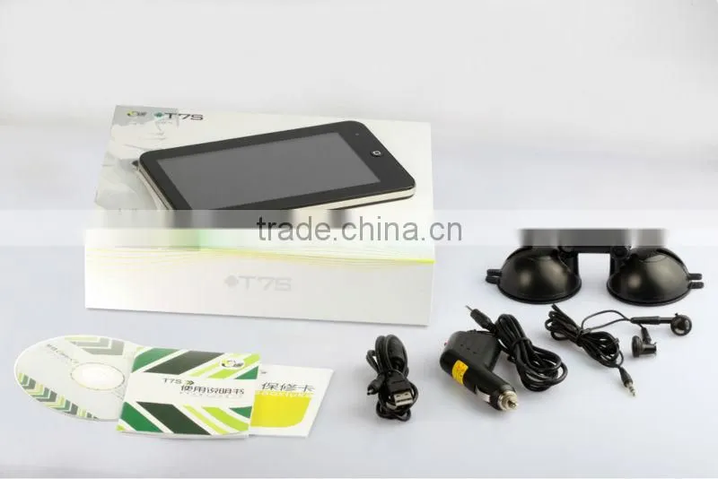 Hot-Selling 7inch Android Tablet GPS Navigation T7S, A10 Cortex A8 1.2Ghz, 8GB flash, 2M Front Camera, WIFI, Multi-Core Tablet~