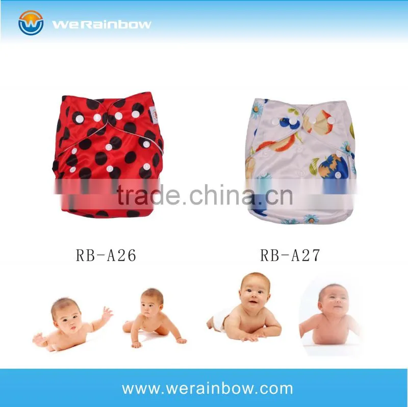Cartoon Printed Baby Diaper Cover With Insert