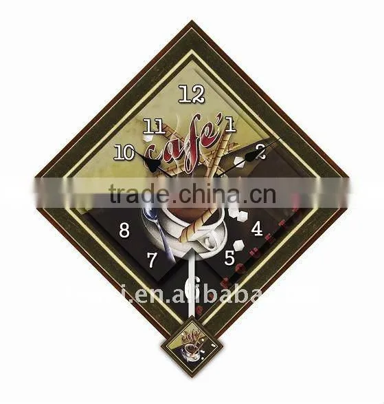 wall clock with swinging pendulum