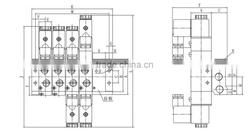 Valve Base-4V100-400 Series Valve Manifolds Base