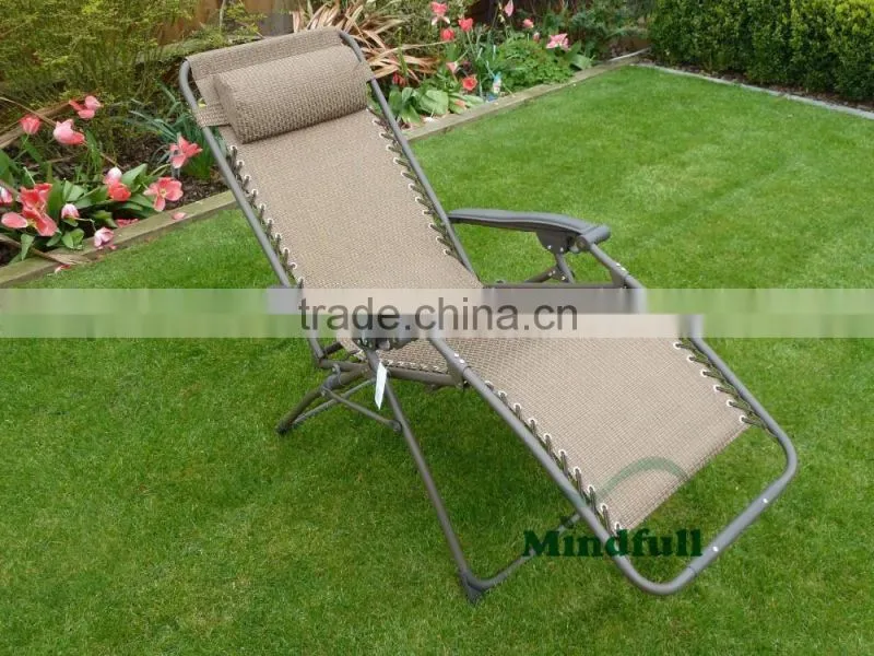 Brown Zero Gravity Garden Lounge Chairs Reclining Garden Chairs With Headrest