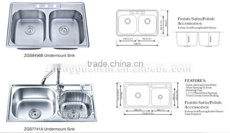 Stainless steel single bowl square kitchen sink