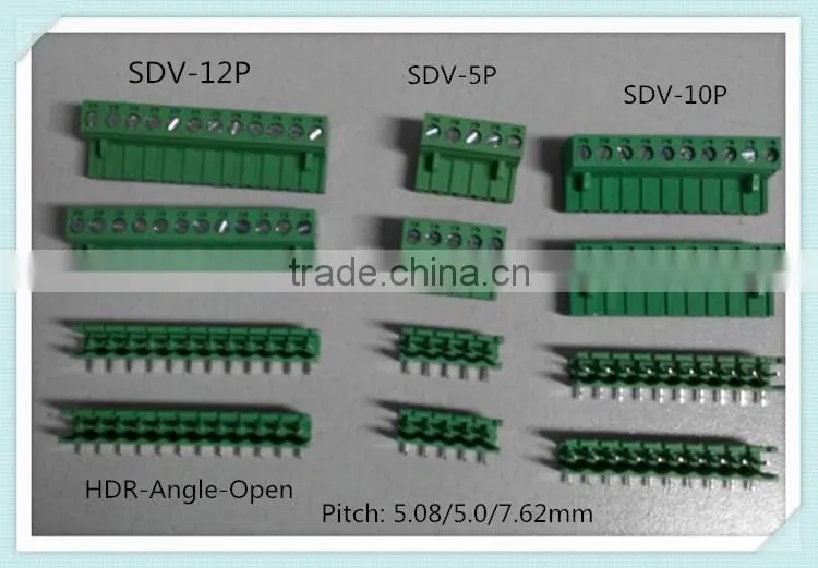 Plug-in Terminal Block XS2ESDV 300V 15A 5.0/5.08/7.62/3.81/3.5mm Pitch with UL, CE, ISO, SGS,CQC Approved