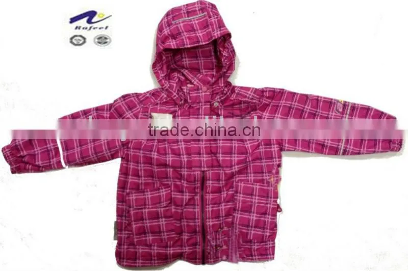 red grid kids nylon jackets